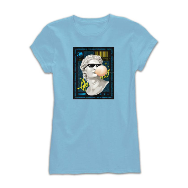 Дамска тениска с цветен принт CONSUMERS